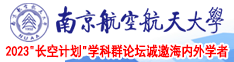 日逼视屏南京航空航天大学2023“长空计划”学科群论坛诚邀海内外学者